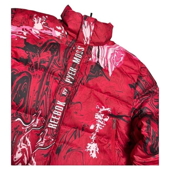 PYER MOSS x REEBOK Cropped Red Puffer Parka Streetwear Jacket Coat Mens XL - Picture 5 of 8